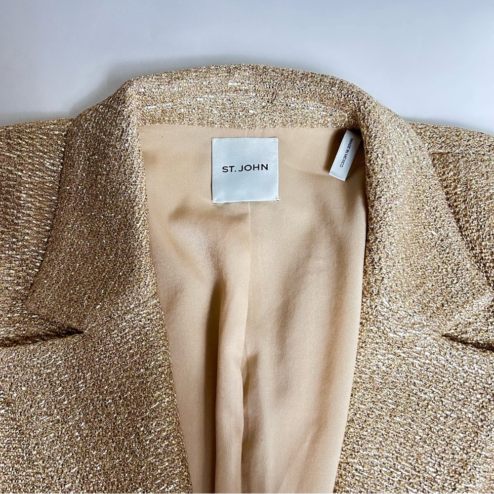 St. John gold knit blazer - Picture 4 of 13